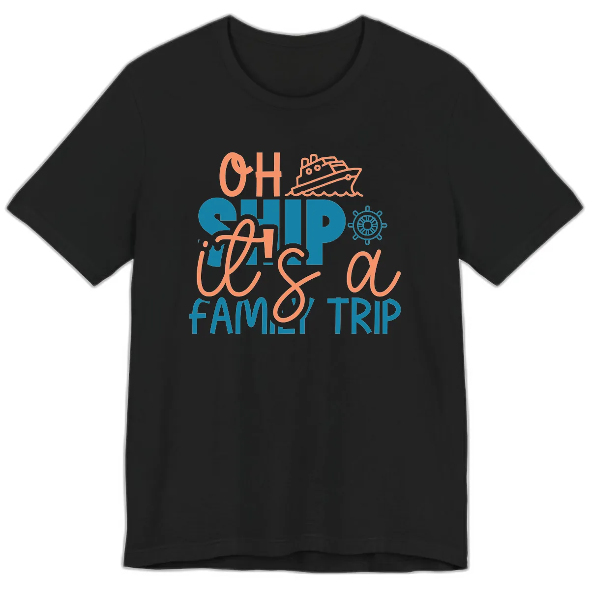 Oh Ship Family Cruise Trip Premium T-Shirt in Black
