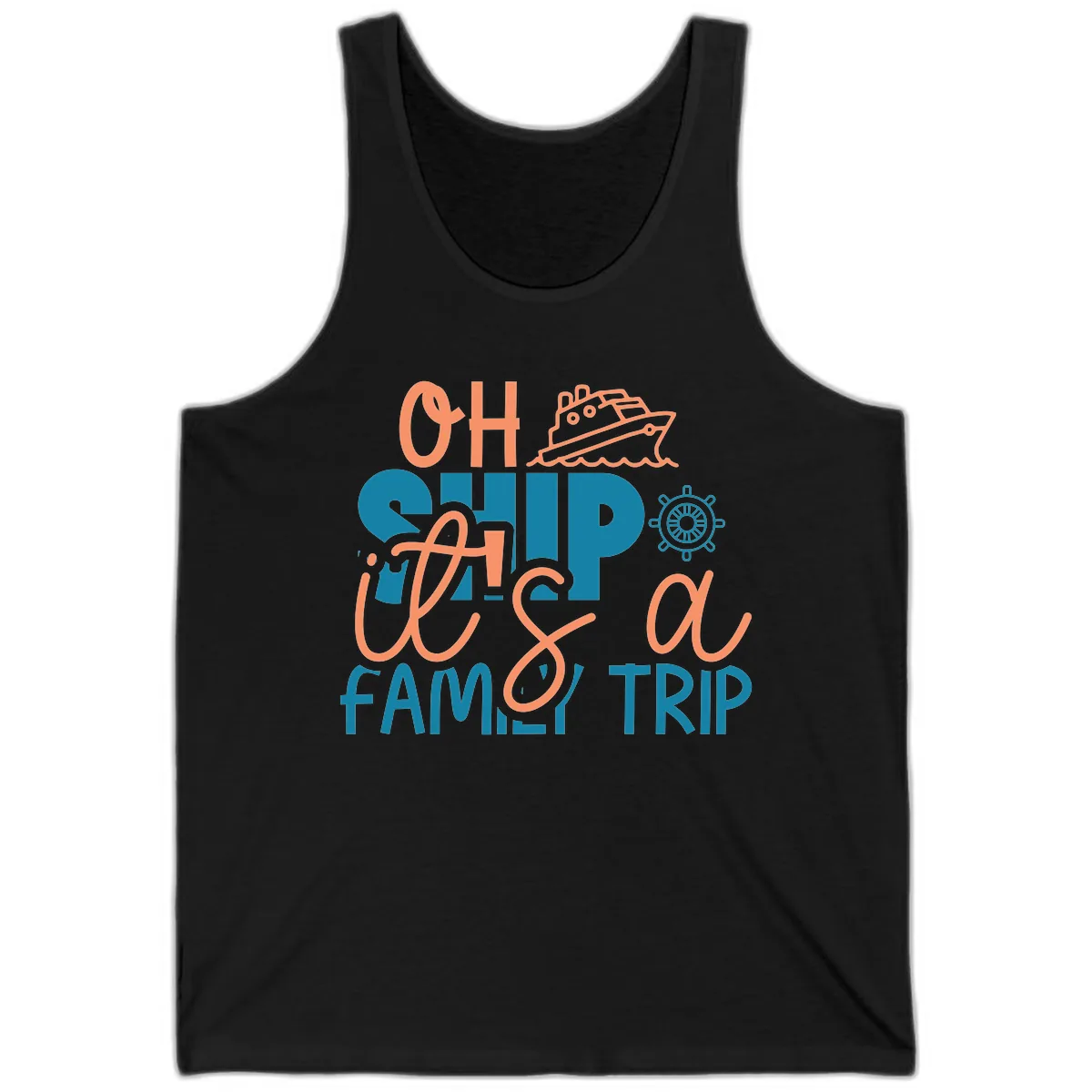Oh Ship Family Cruise Trip Tank in Black