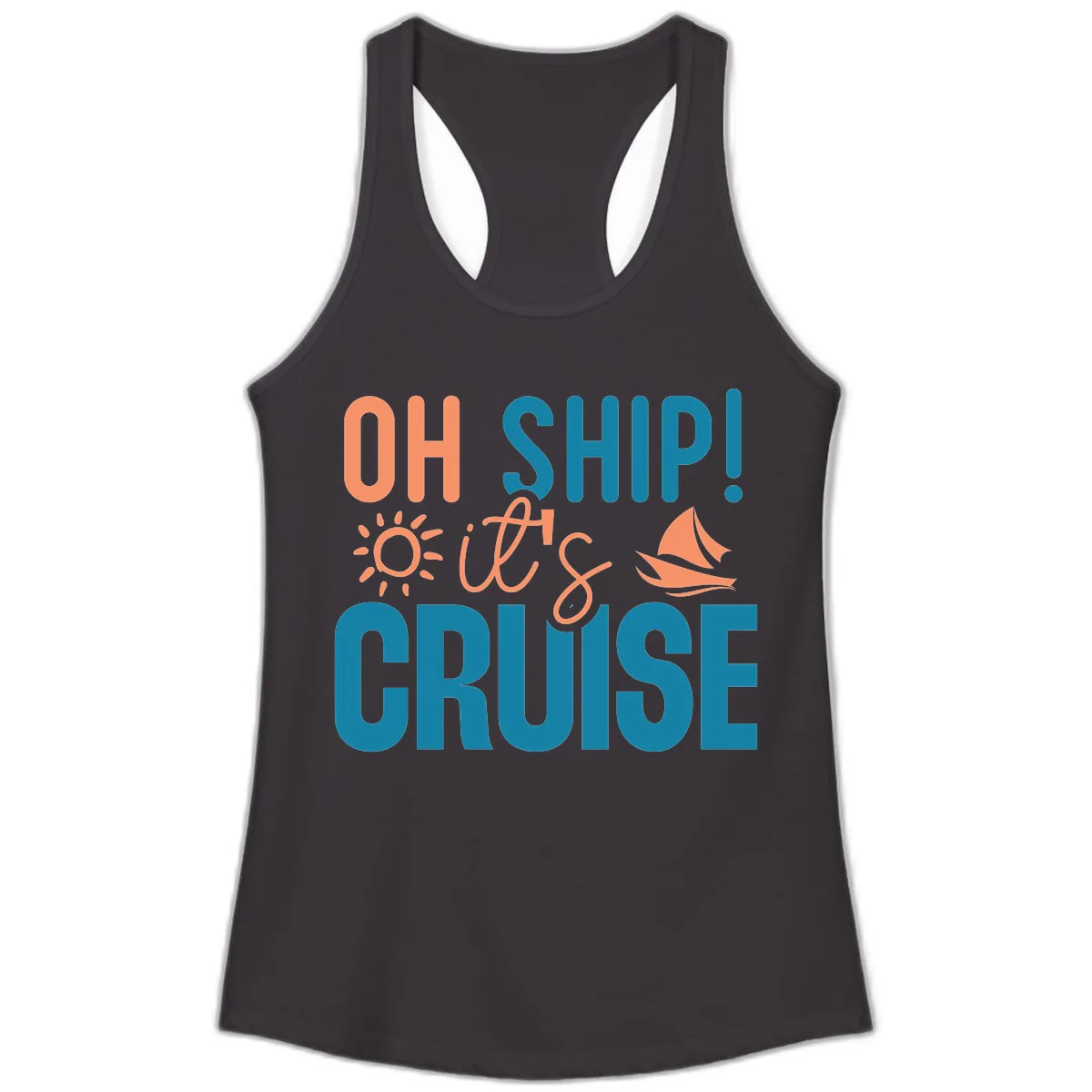 Oh Ship We're On A Cruise Ladies Tank in Black