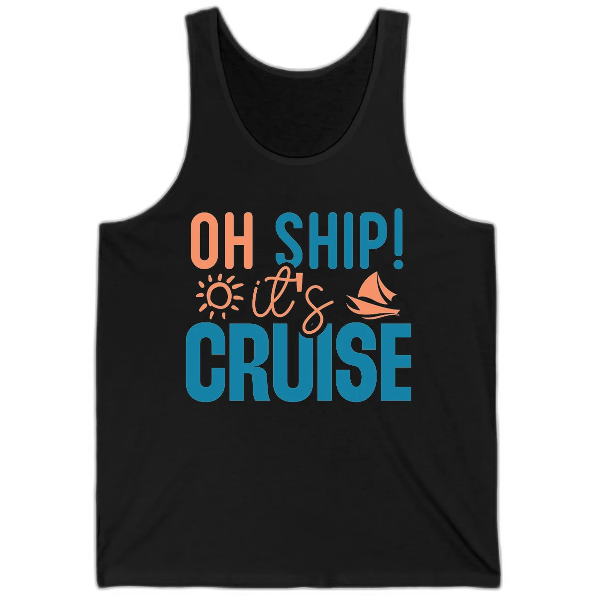 Oh Ship We're On A Cruise Tank in Black