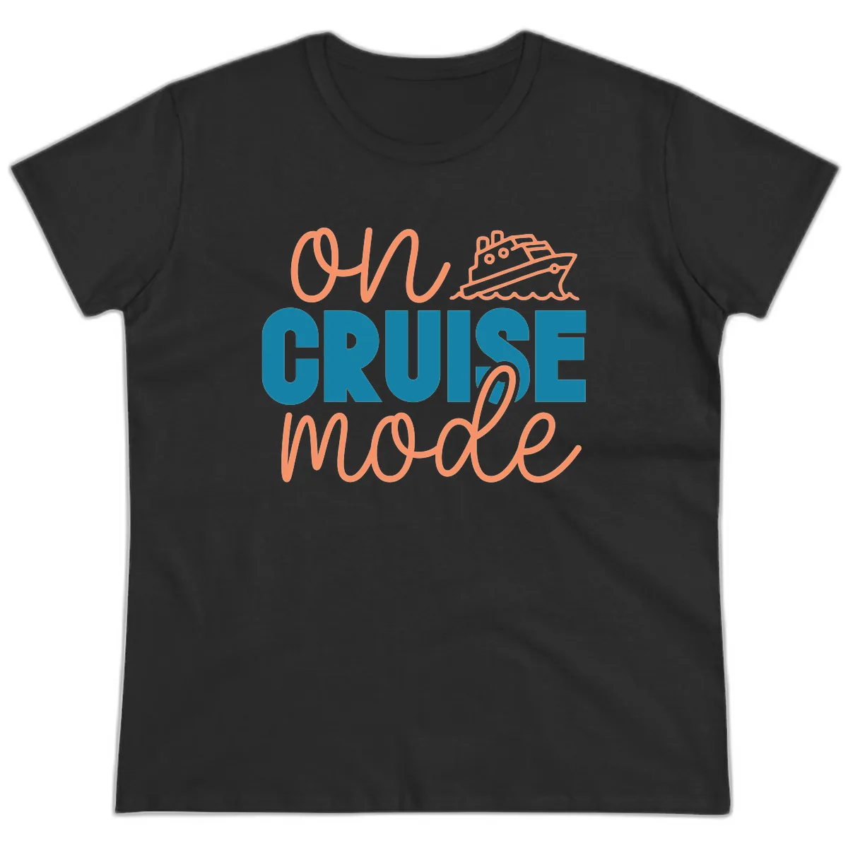 Ahoy Cruise Mode Ladies Tee in Black