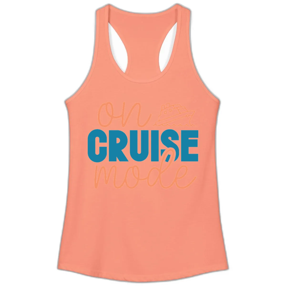 Ahoy Cruise Mode Ladies Tank in Solid Light Orange