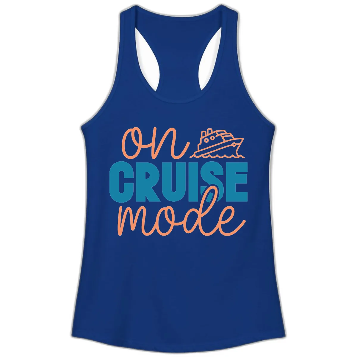 Ahoy Cruise Mode Ladies Tank in Solid Royal
