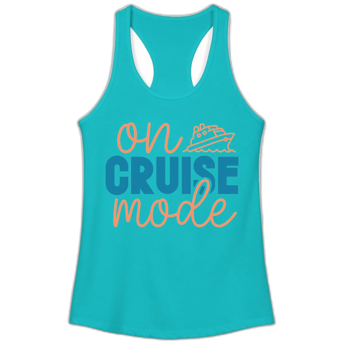 Ahoy Cruise Mode Ladies Tank in Tahiti Blue