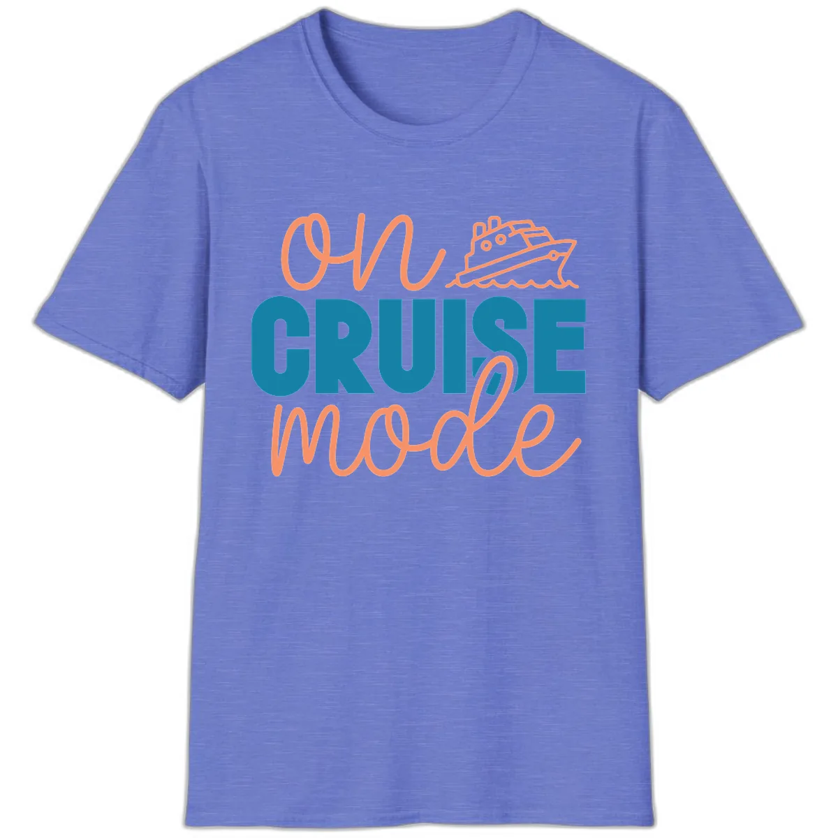 Ahoy Cruise Mode T-Shirt in Heather Royal