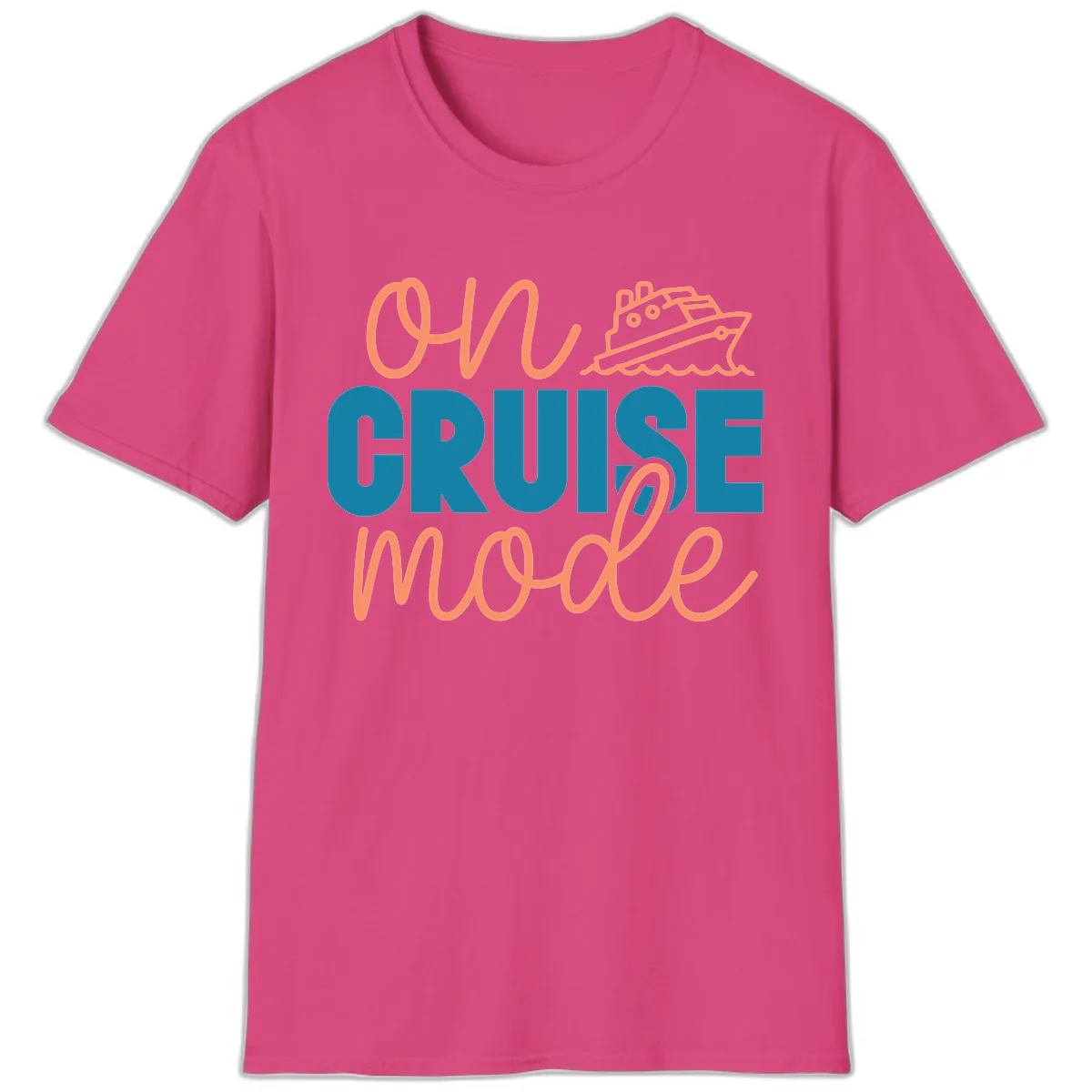 Ahoy Cruise Mode T-Shirt in Heliconia