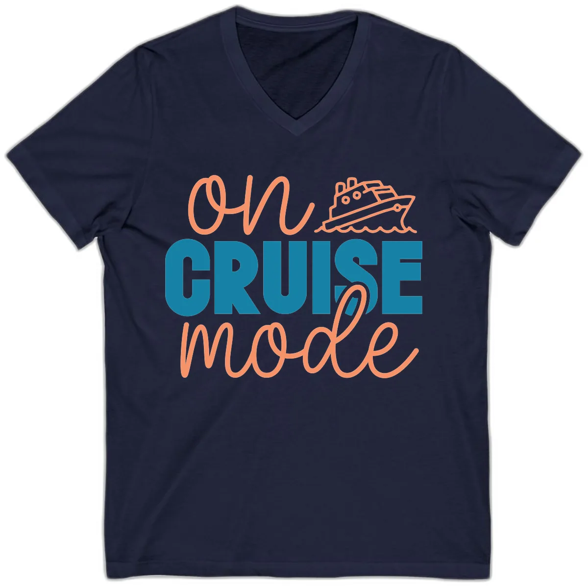 Ahoy Cruise Mode V-Neck in Navy