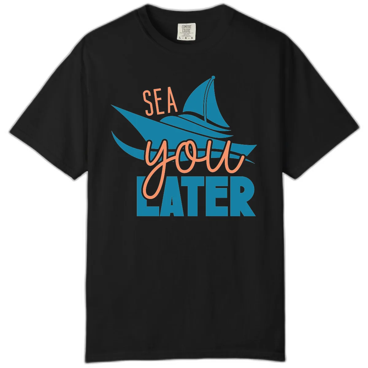 Sea You Later Sailboat Comfort Color in Black