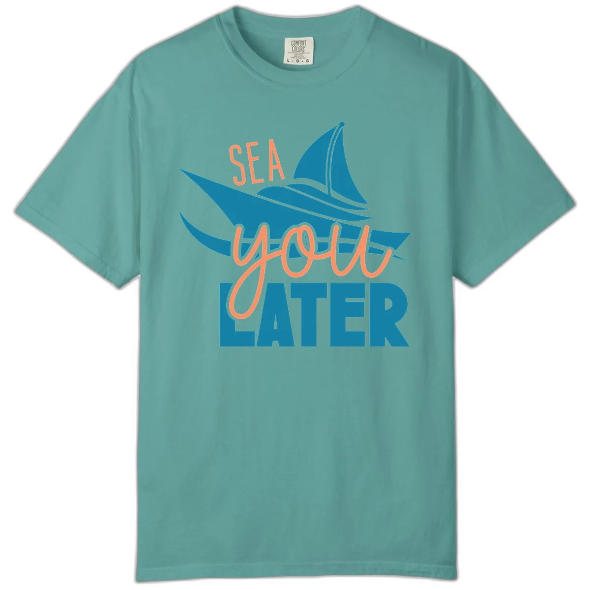 Sea You Later Sailboat Comfort Color in Seafoam