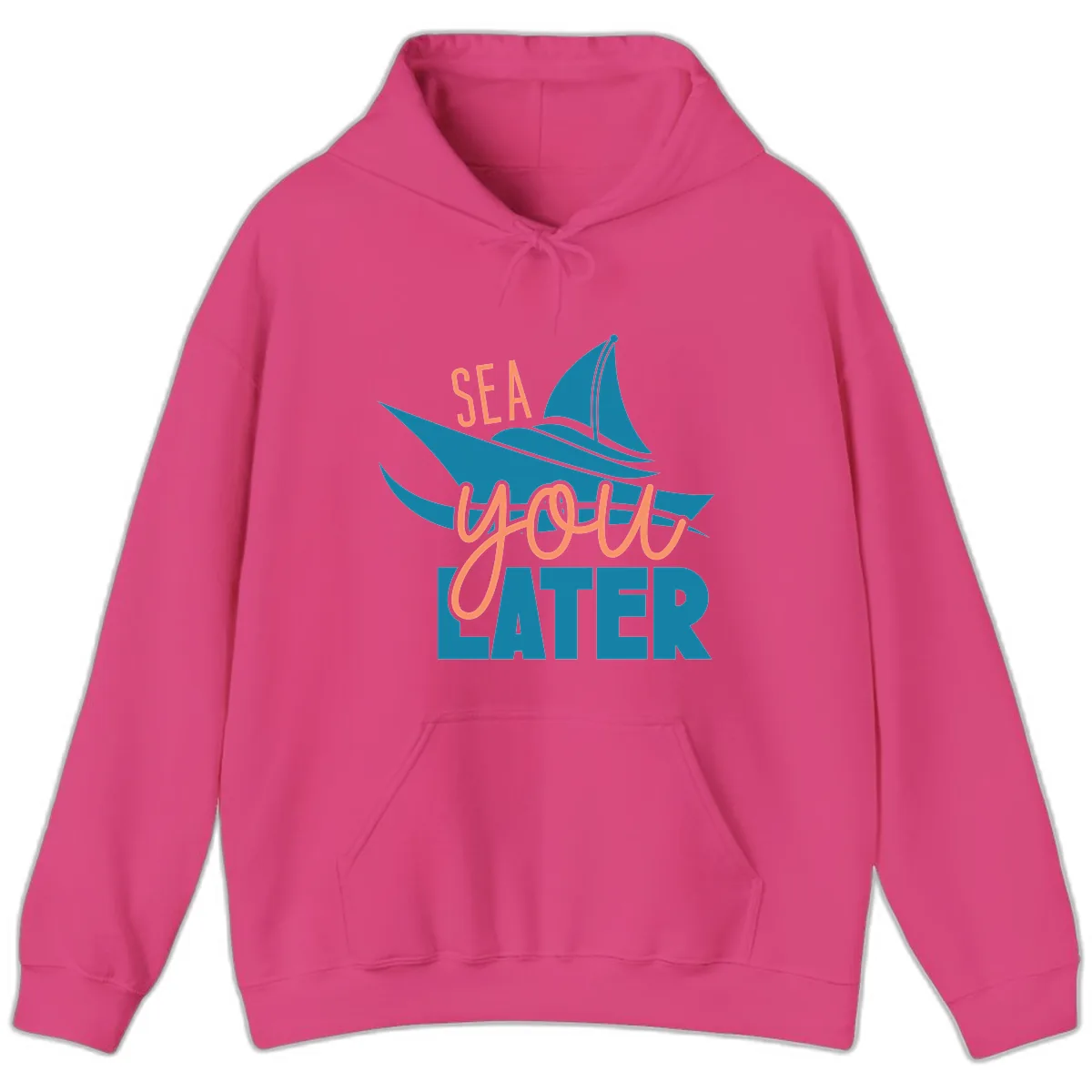 Sea You Later Sailboat Hoodie in Heliconia