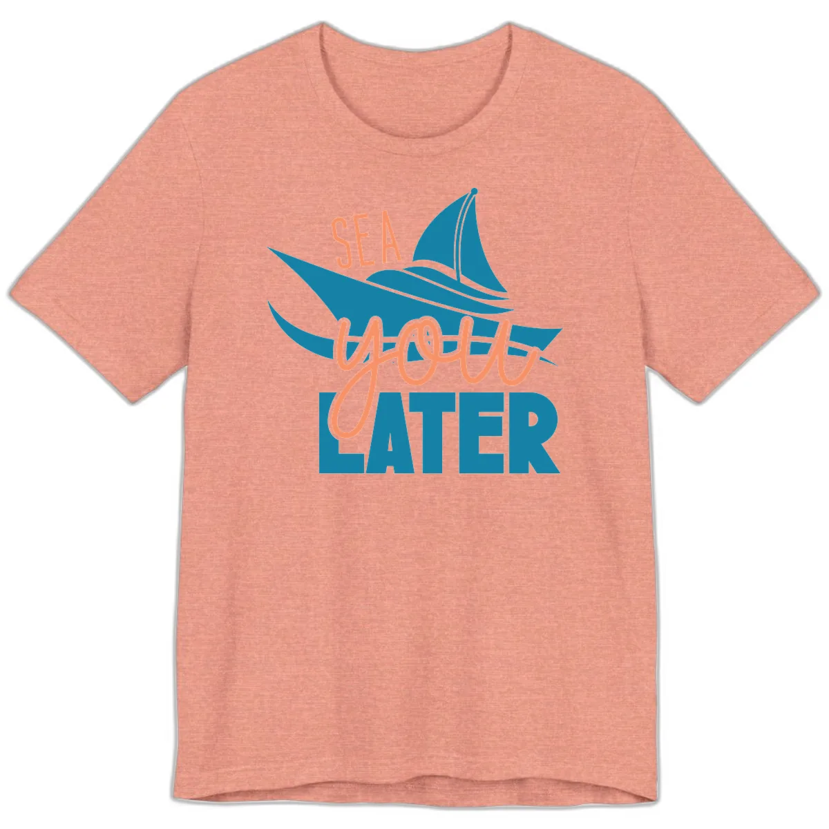 Sea You Later Sailboat Premium T-Shirt in Heather Sunset