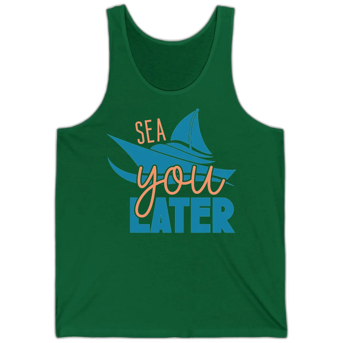 Sea You Later Sailboat Tank in Kelly