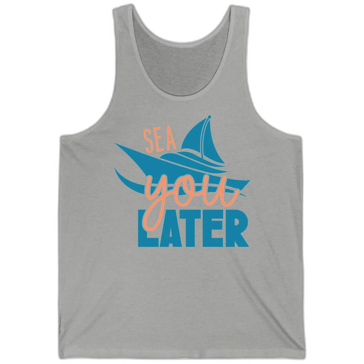 Sea You Later Sailboat Tank in Athletic Heather