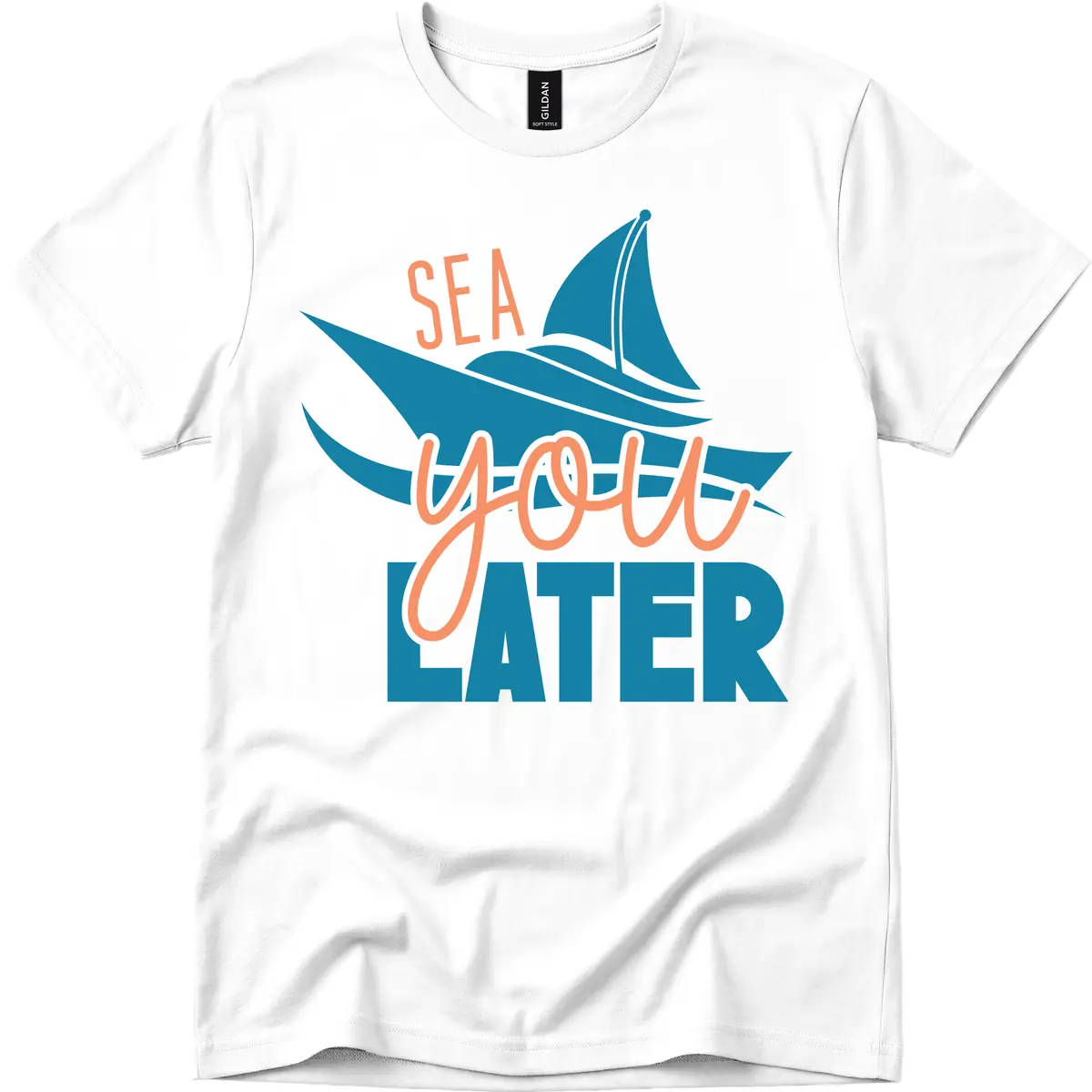Sea You Later Sailboat T-Shirt in White