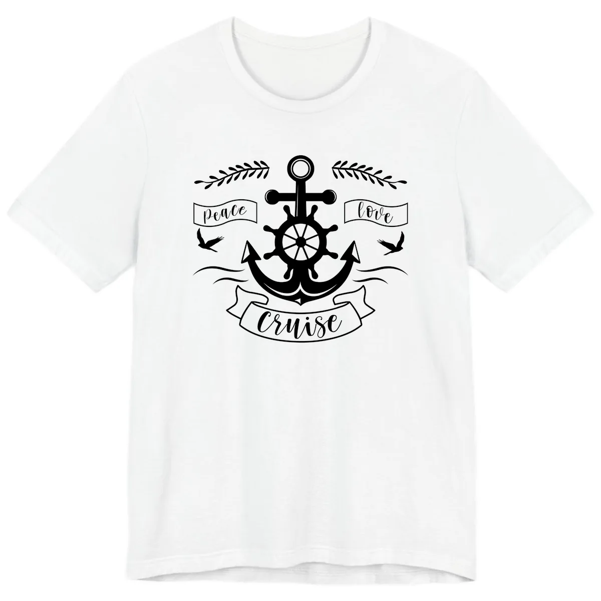 Peace Love Cruise Anchor Premium T-Shirt in White