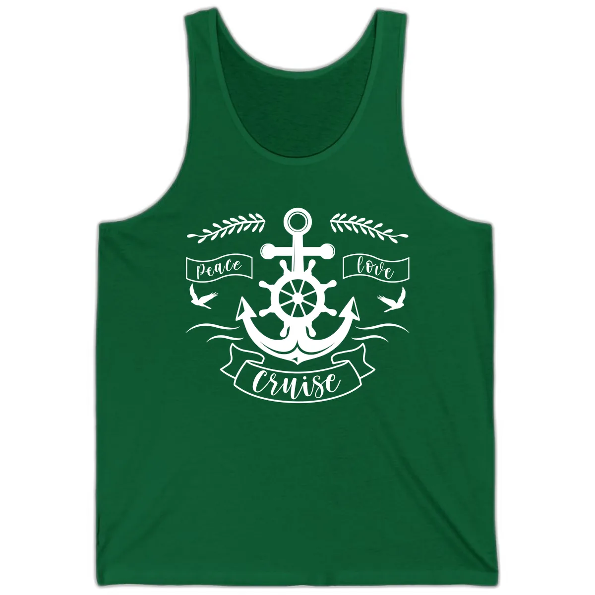 Peace Love Cruise Anchor Tank in Kelly