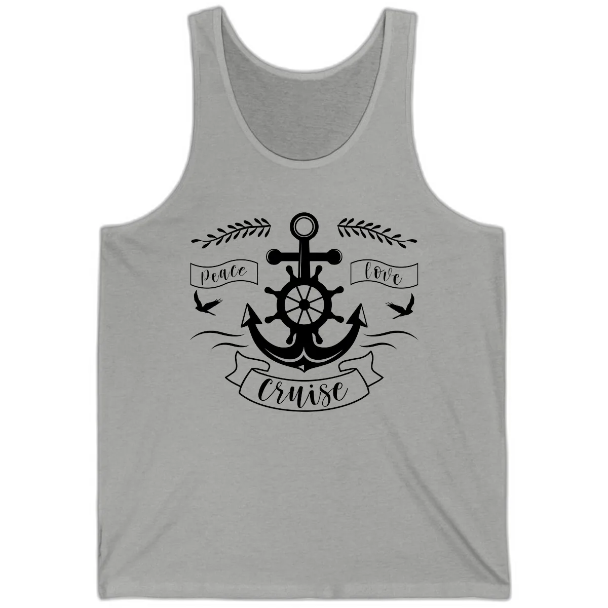 Peace Love Cruise Anchor Tank in Athletic Heather