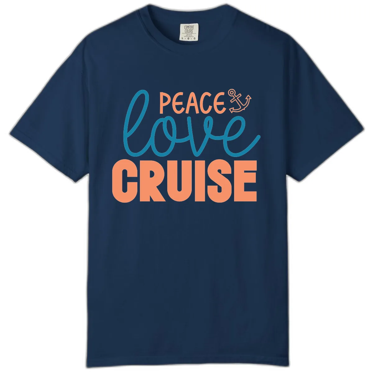 Peace Love Cruise Comfort Color in Navy