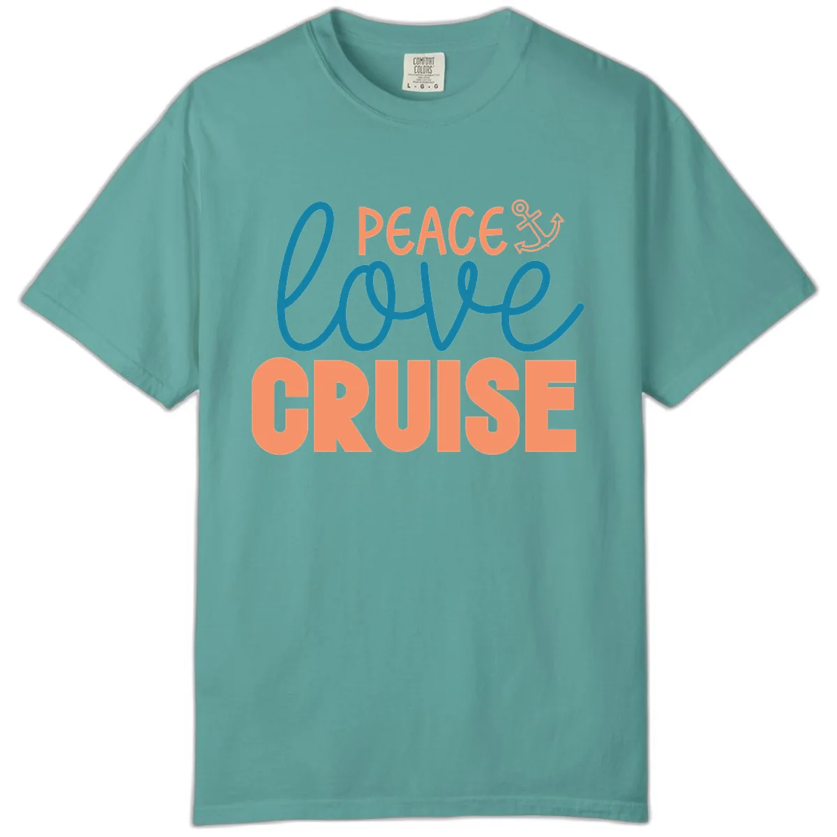 Peace Love Cruise Comfort Color in Seafoam