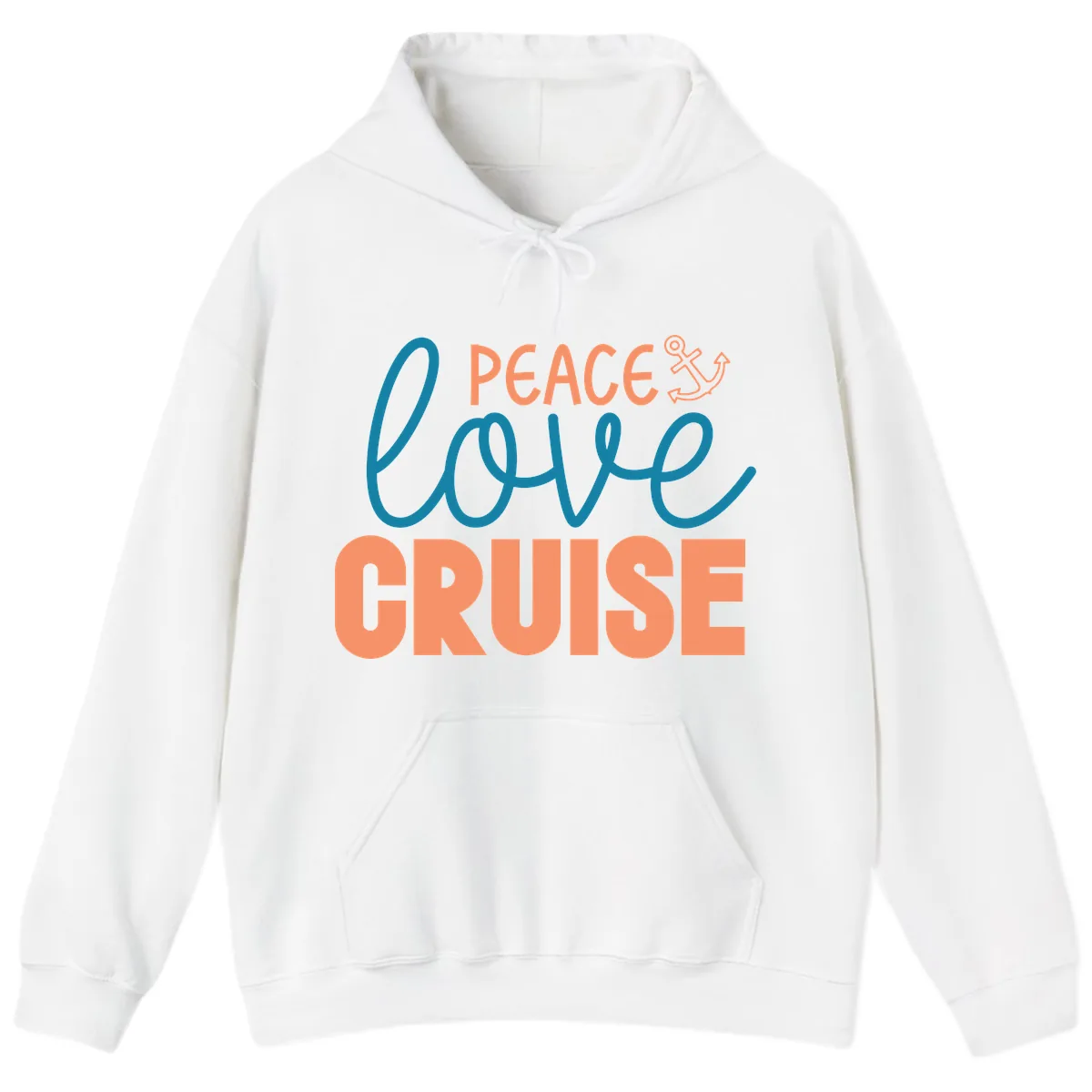 Peace Love Cruise Hoodie in White