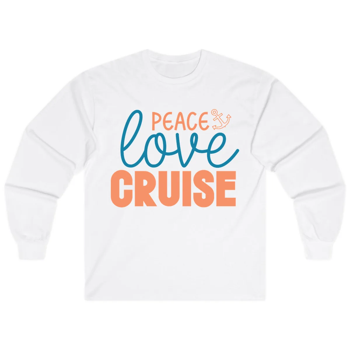 Peace Love Cruise Long Sleeve in White