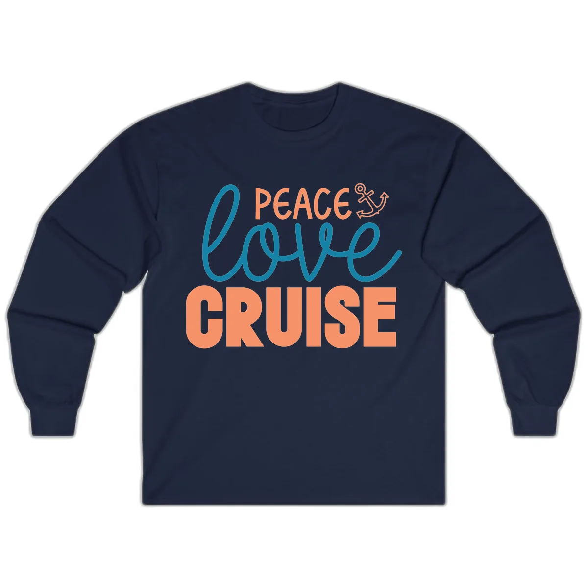Peace Love Cruise Long Sleeve in Navy