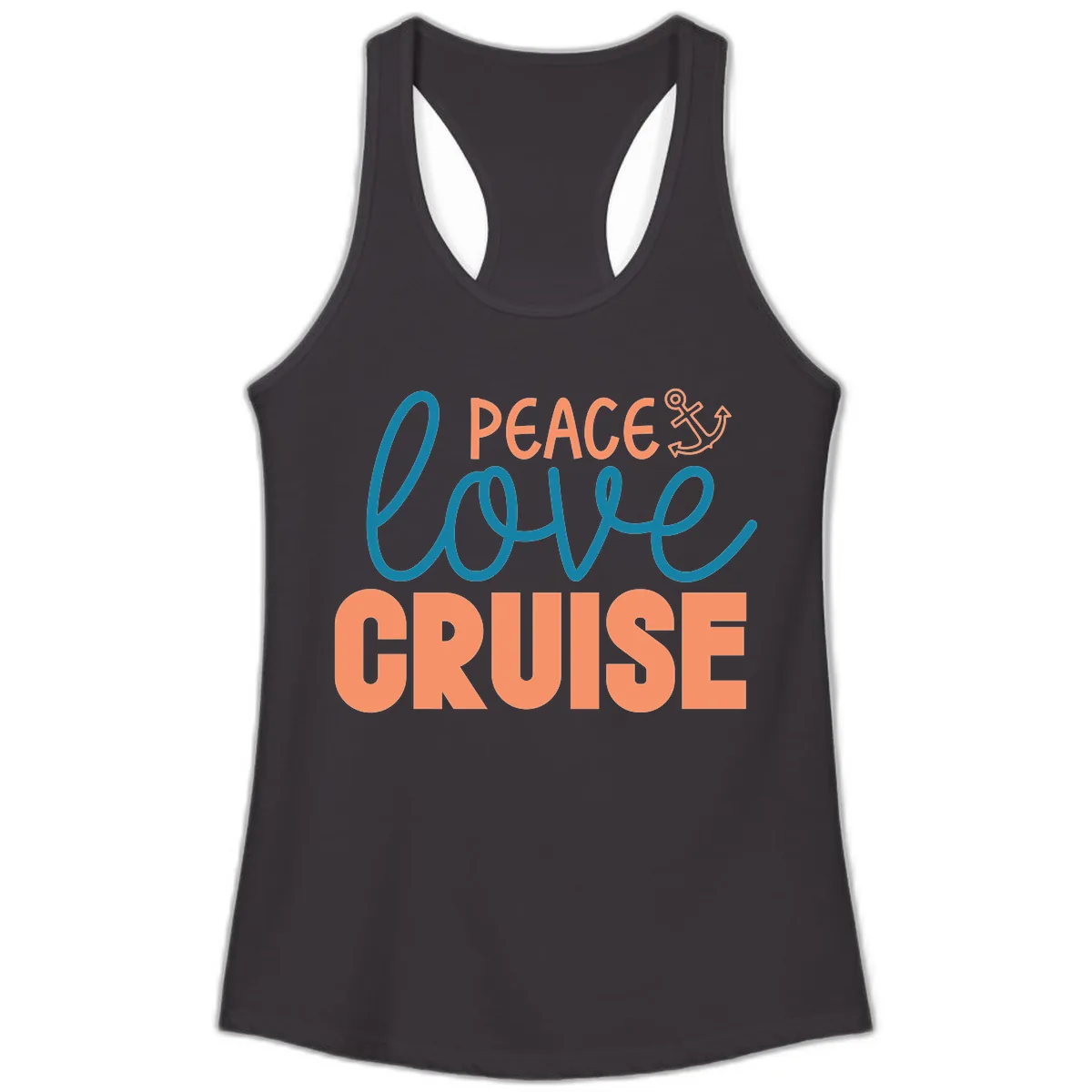 Peace Love Cruise Ladies Tank in Black
