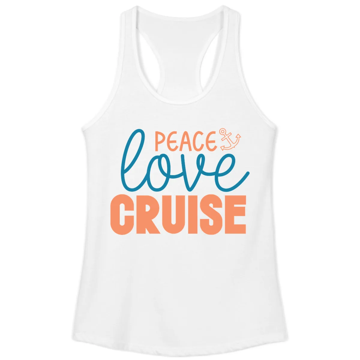 Peace Love Cruise Ladies Tank in White