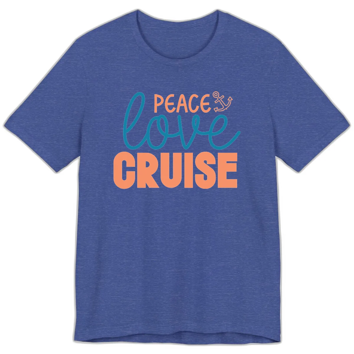 Peace Love Cruise Premium T-Shirt in Heather True Royal
