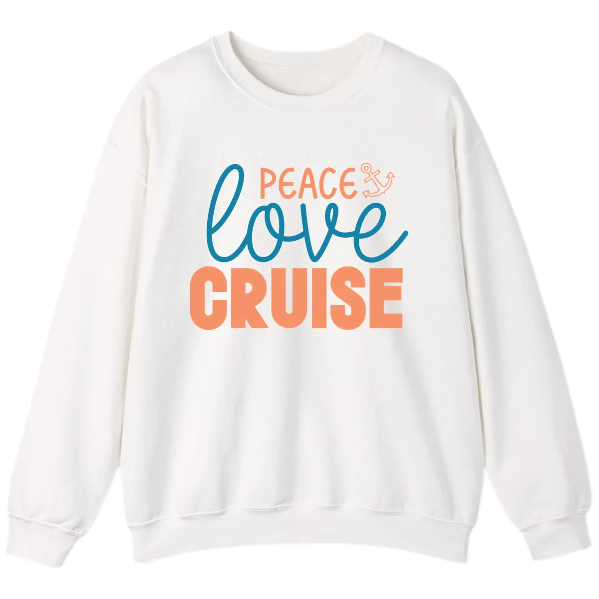 Peace Love Cruise Sweatshirt in White