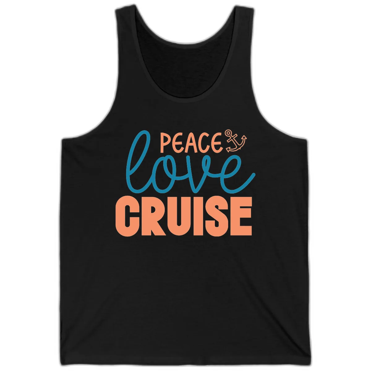 Peace Love Cruise Tank in Black