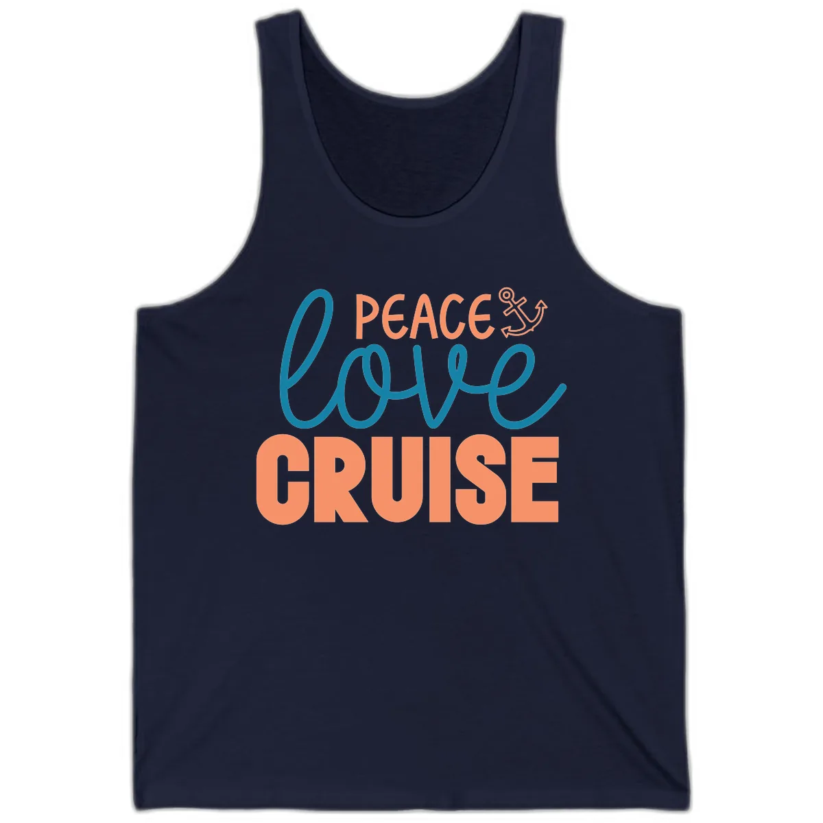 Peace Love Cruise Tank in Navy