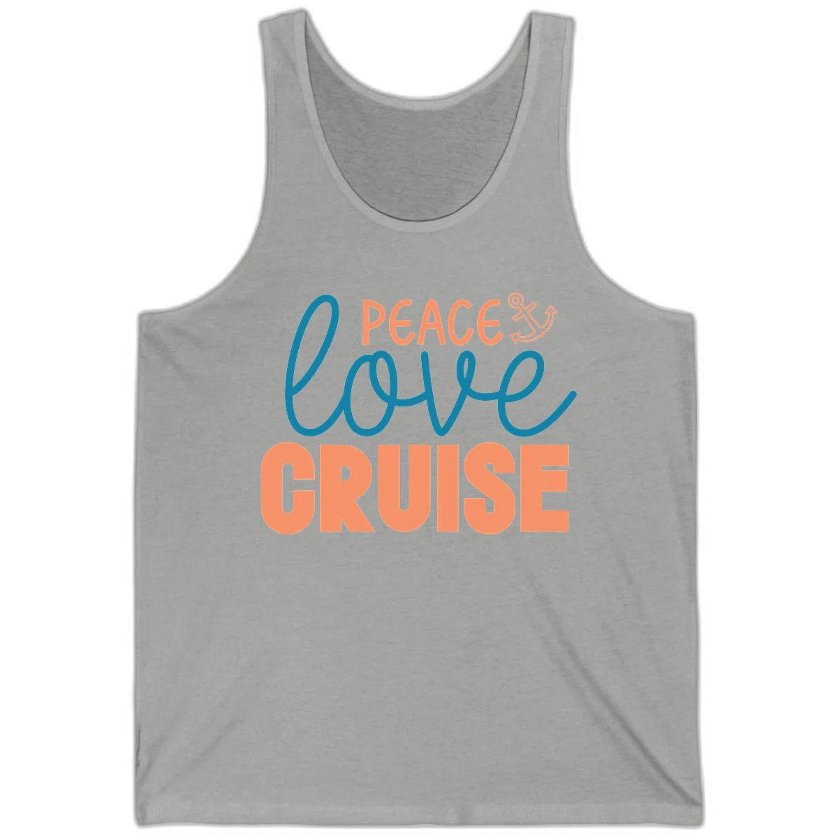 Peace Love Cruise Tank in Athletic Heather