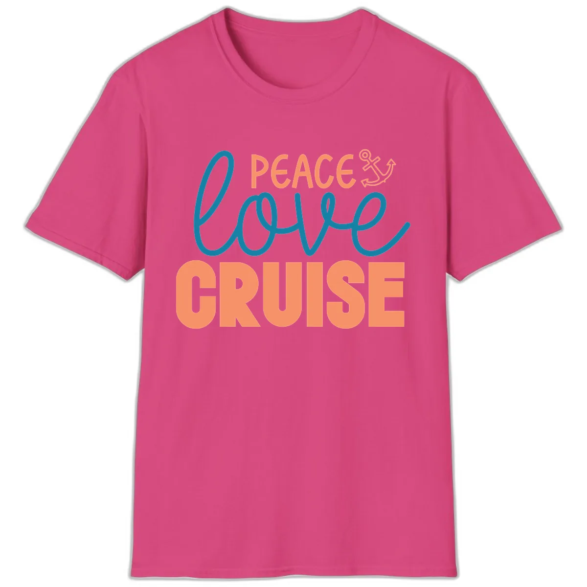 Peace Love Cruise T-Shirt in Heliconia