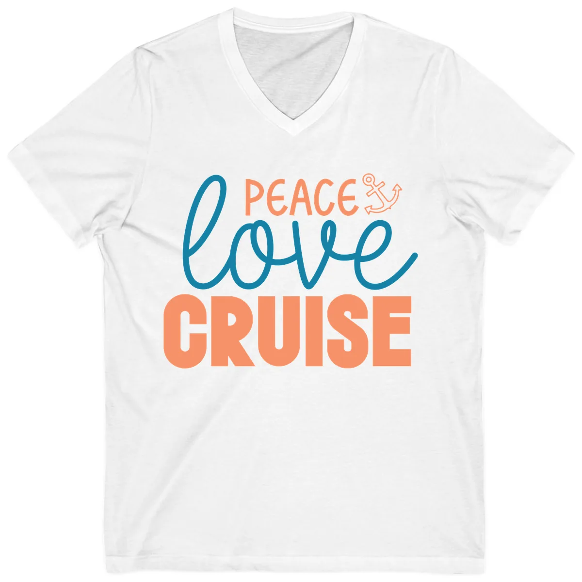 Peace Love Cruise V-Neck in White
