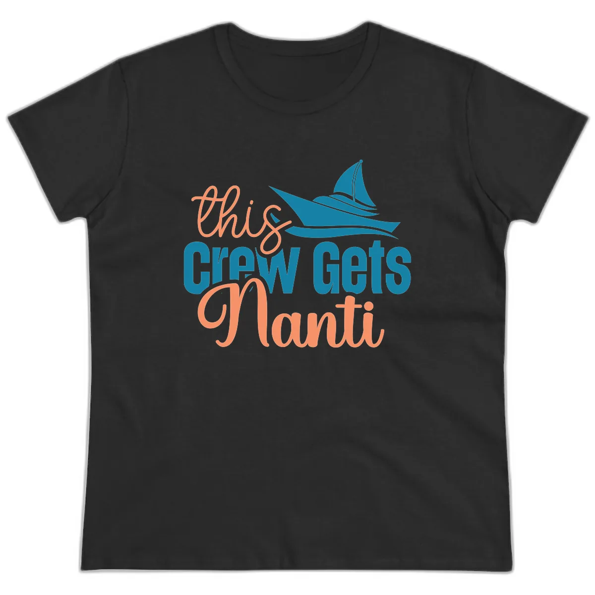 Chill Crew Gets Afloat Ladies Tee in Black