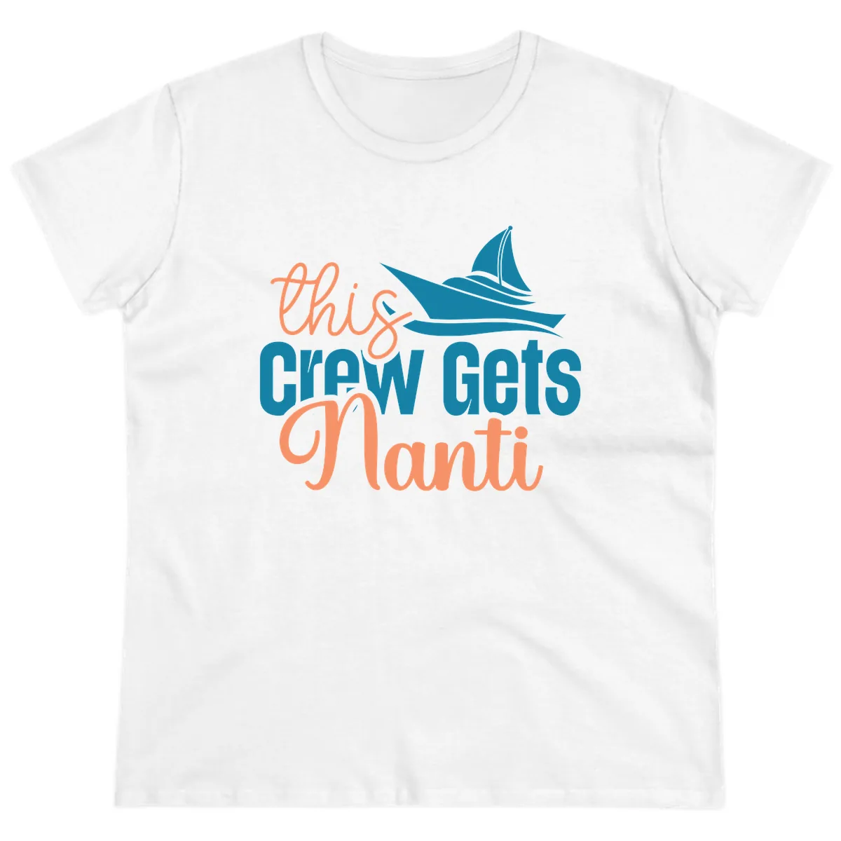 Chill Crew Gets Afloat Ladies Tee in White