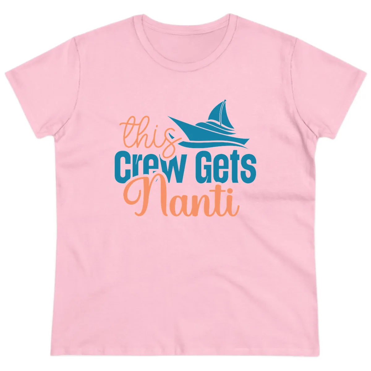 Chill Crew Gets Afloat Ladies Tee in Light Pink