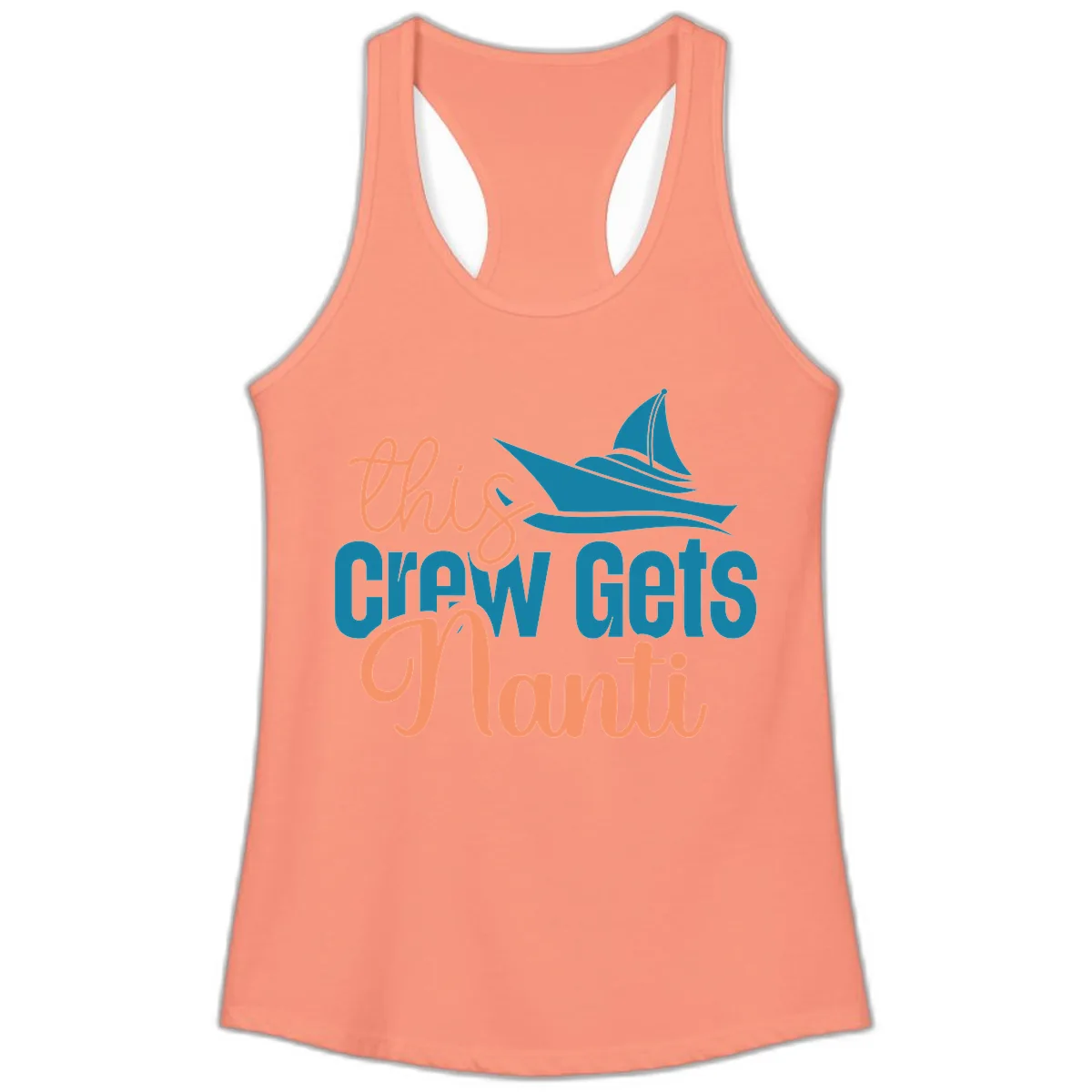 Chill Crew Gets Afloat Ladies Tank in Solid Light Orange