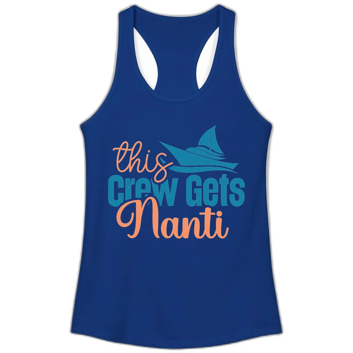Chill Crew Gets Afloat Ladies Tank in Solid Royal