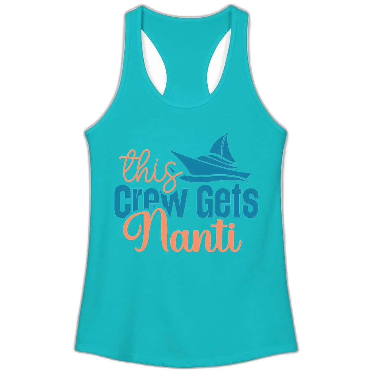 Chill Crew Gets Afloat Ladies Tank in Tahiti Blue