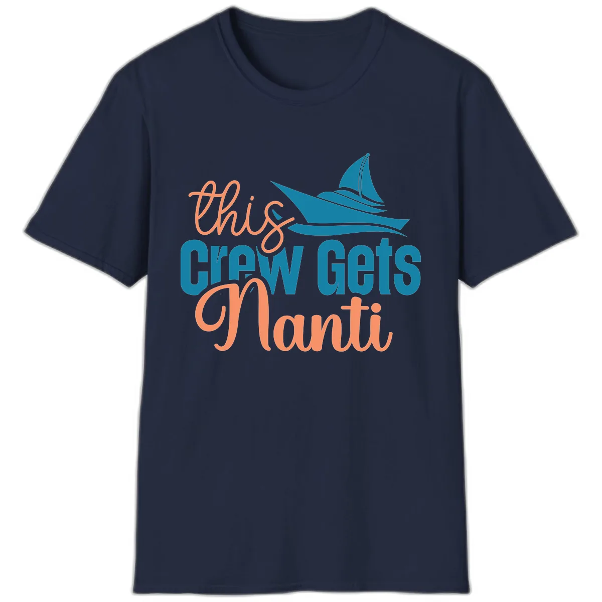 Chill Crew Gets Afloat T-Shirt in Navy