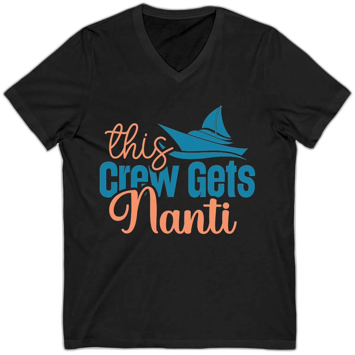 Chill Crew Gets Afloat V-Neck in Black