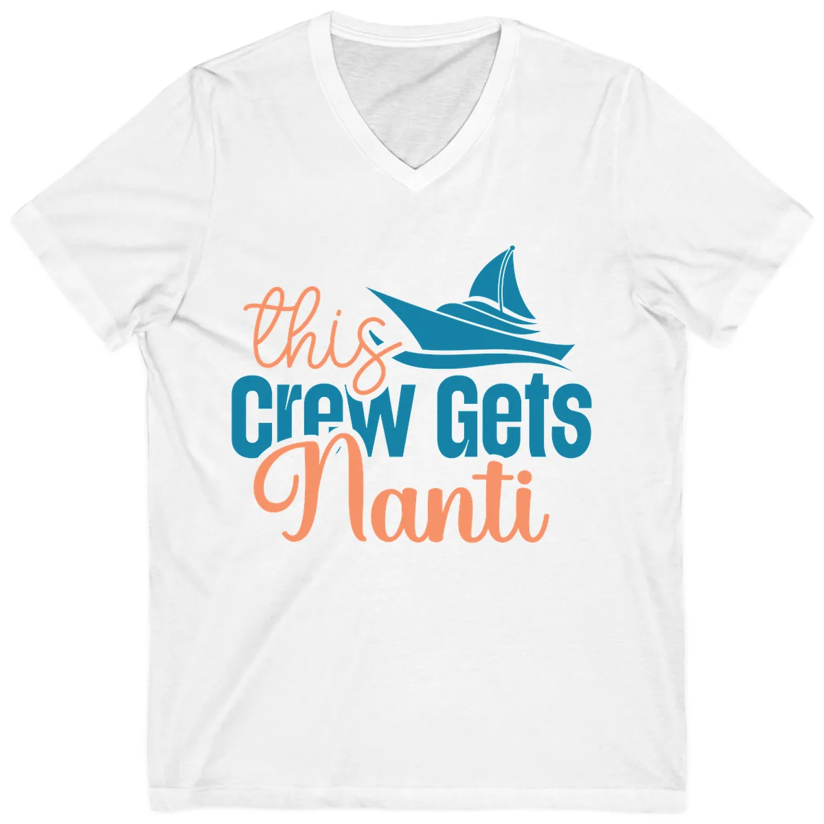 Chill Crew Gets Afloat V-Neck in White