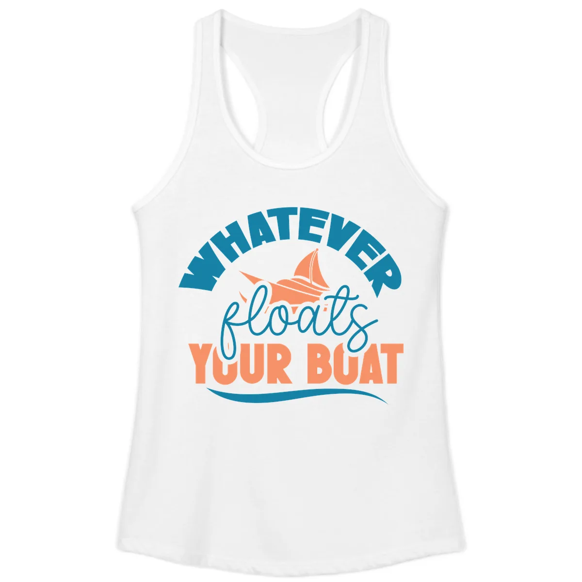 Whatever Floats Your Boat Ladies Tank in White