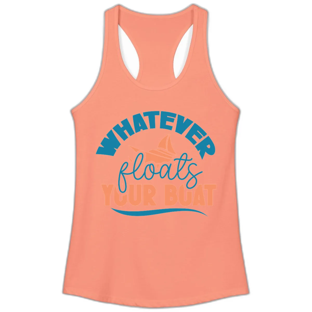 Whatever Floats Your Boat Ladies Tank in Solid Light Orange
