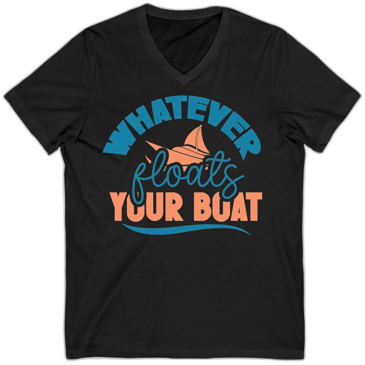 Whatever Floats Your Boat V-Neck in Black