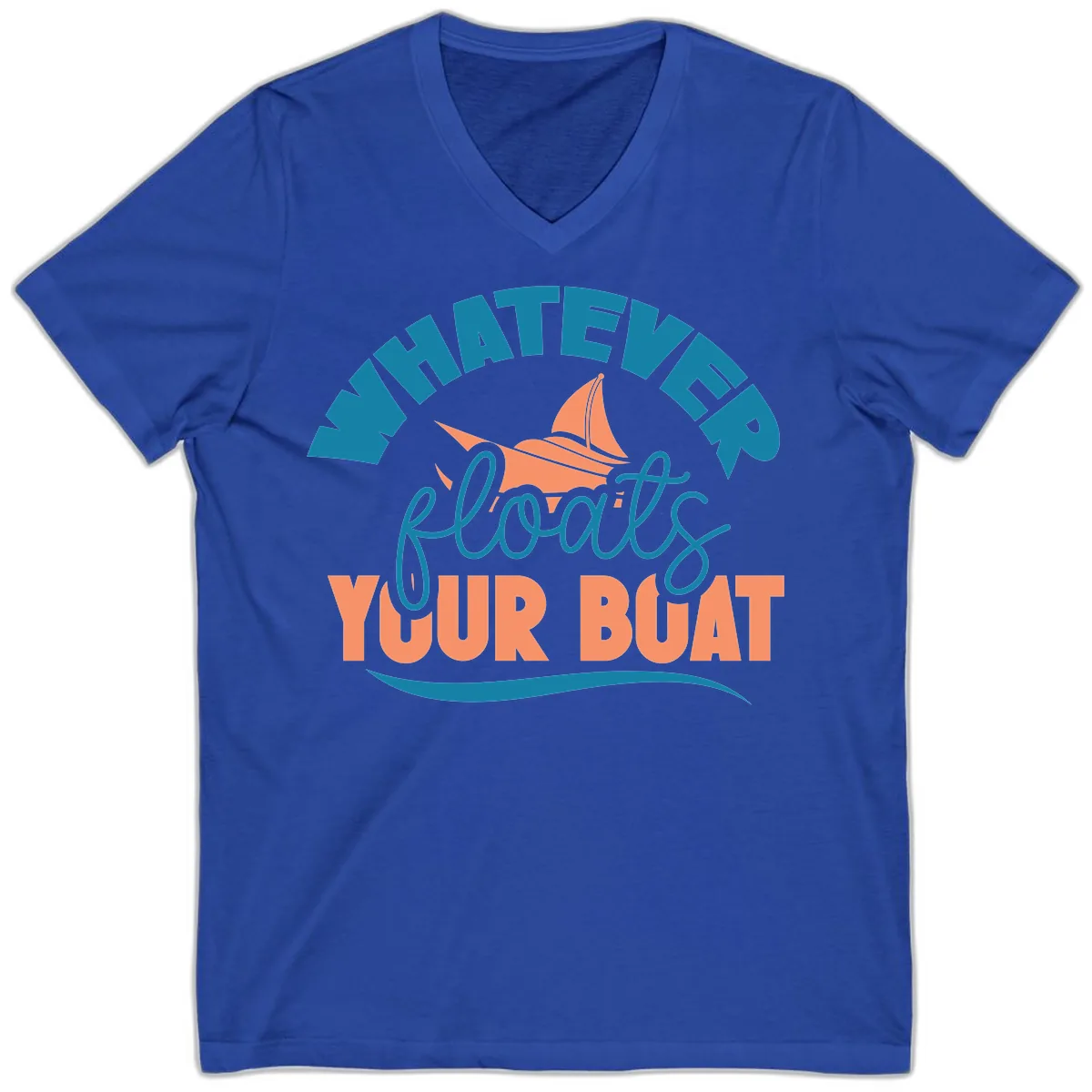 Whatever Floats Your Boat V-Neck in True Royal