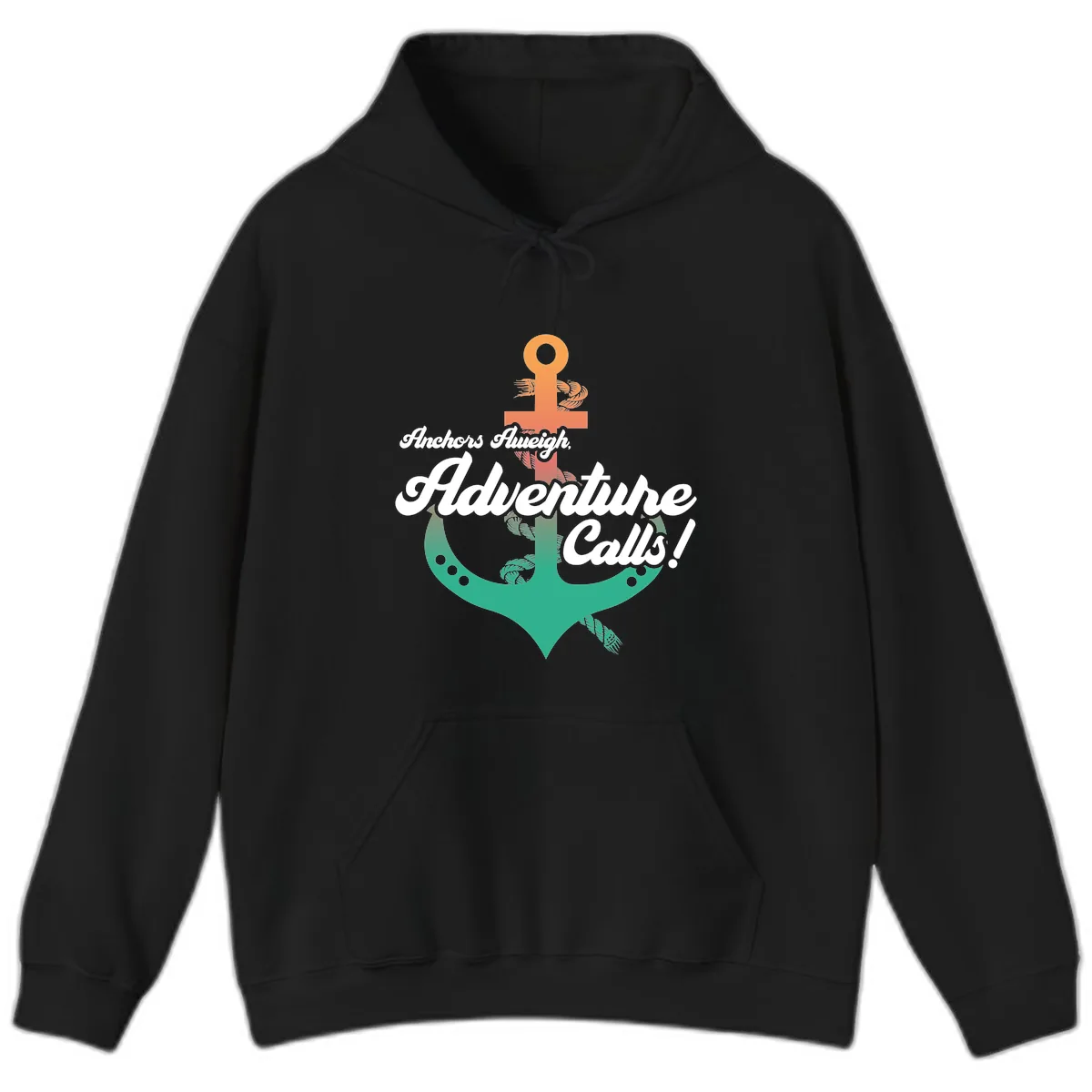 Anchors Aweigh Adventure Calls Hoodie in Black