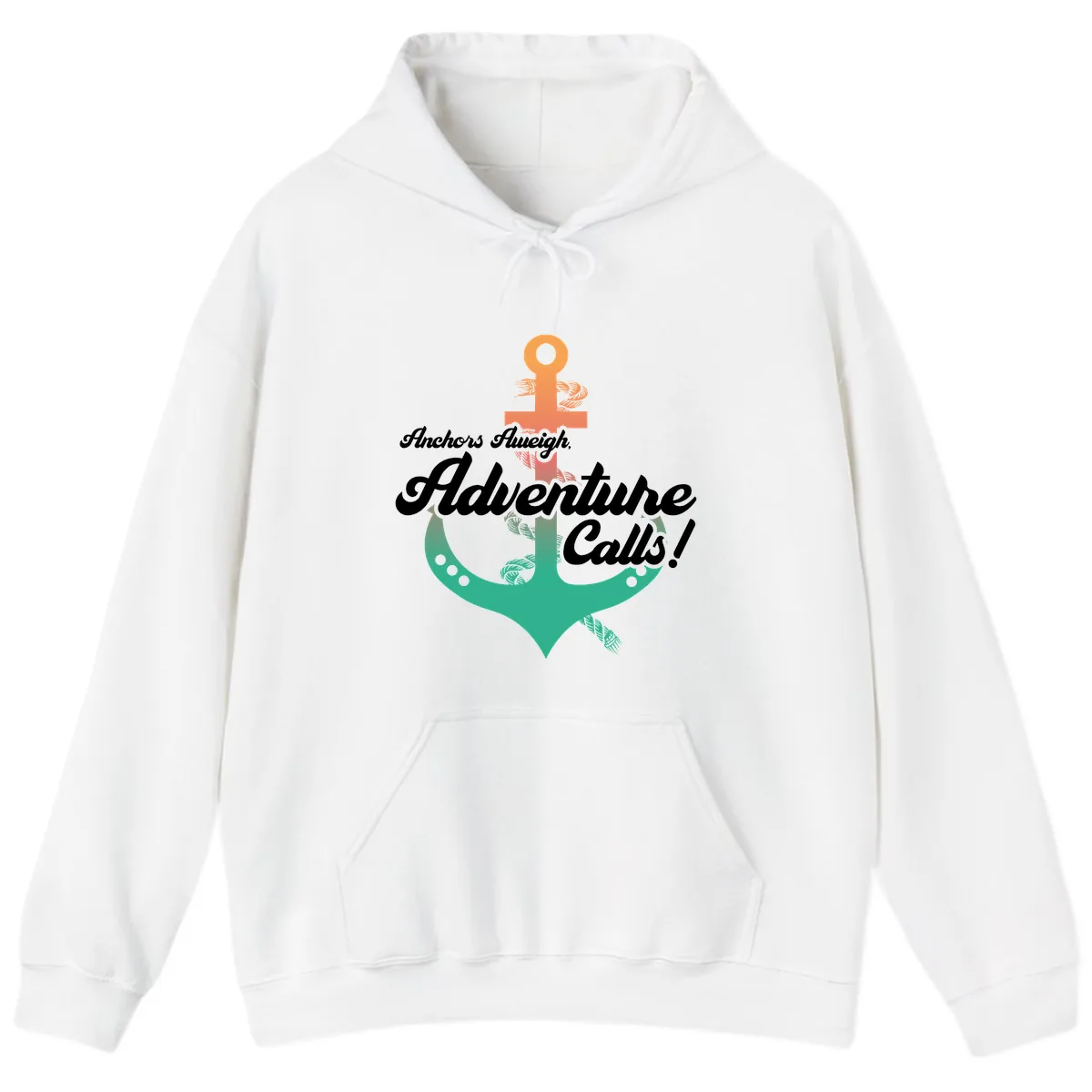 Anchors Aweigh Adventure Calls Hoodie in White